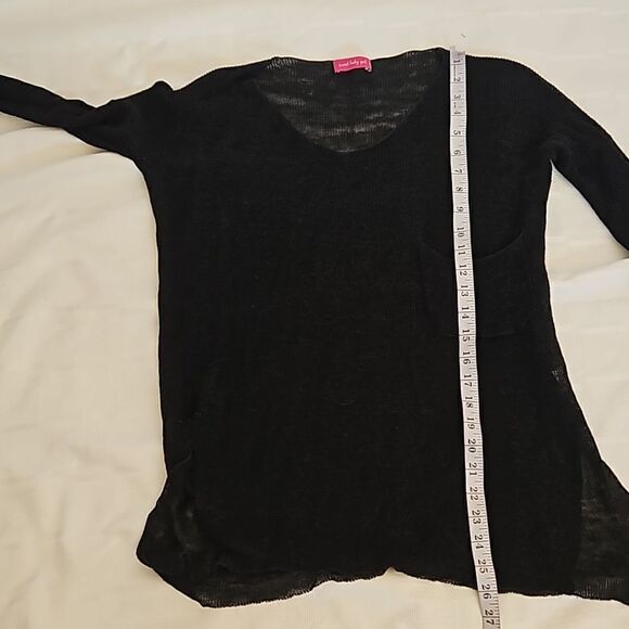 Sweet Baby Gal Women's Knitted Sheer Long Sleeves Top S/M Black - Picture 13 of 16
